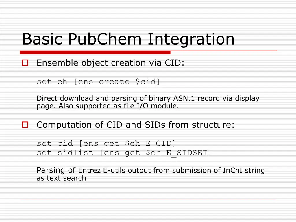basic pubchem integration