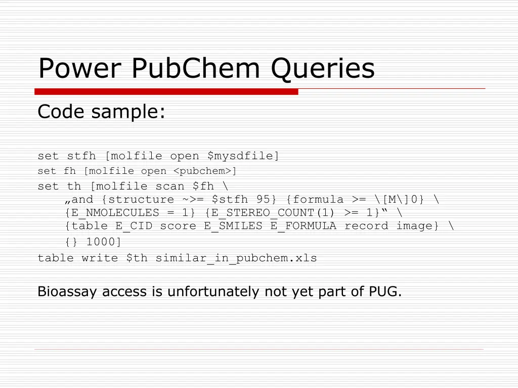 power pubchem queries