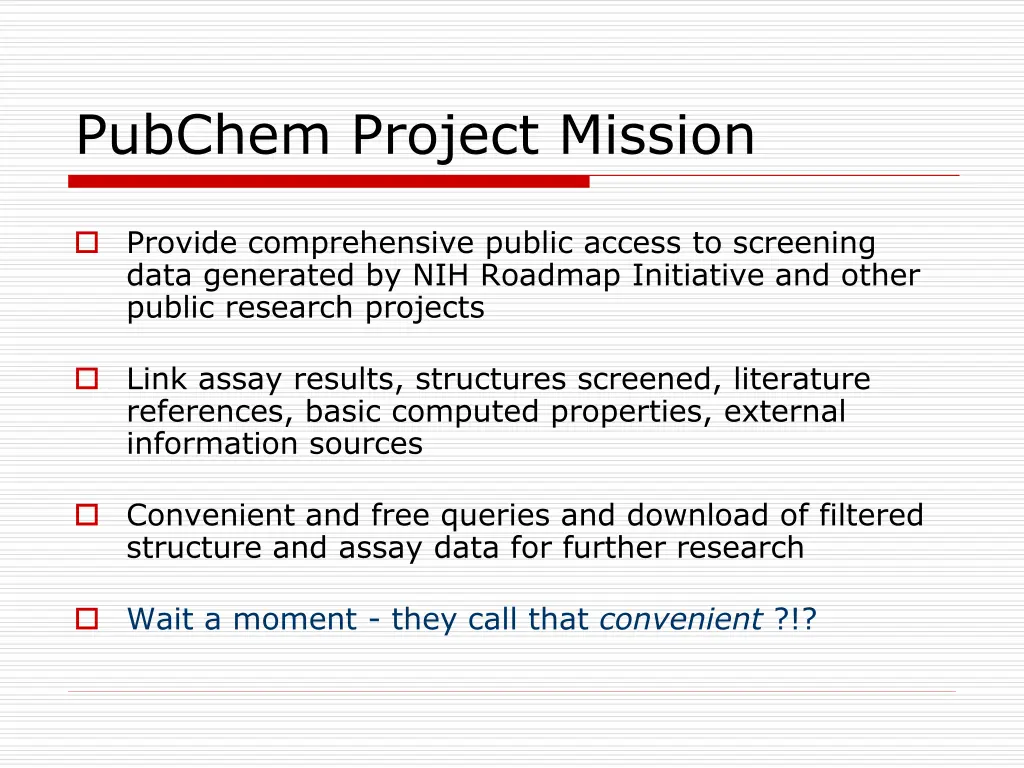 pubchem project mission