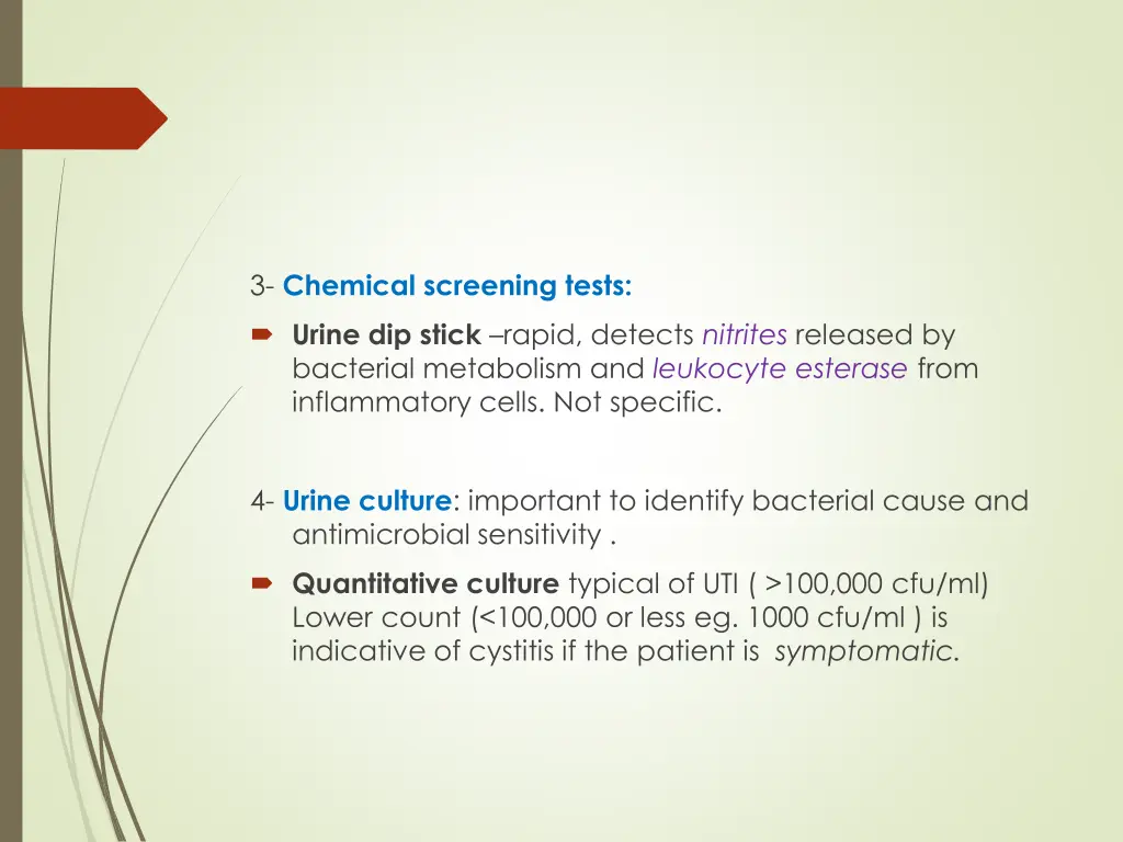 3 chemical screening tests