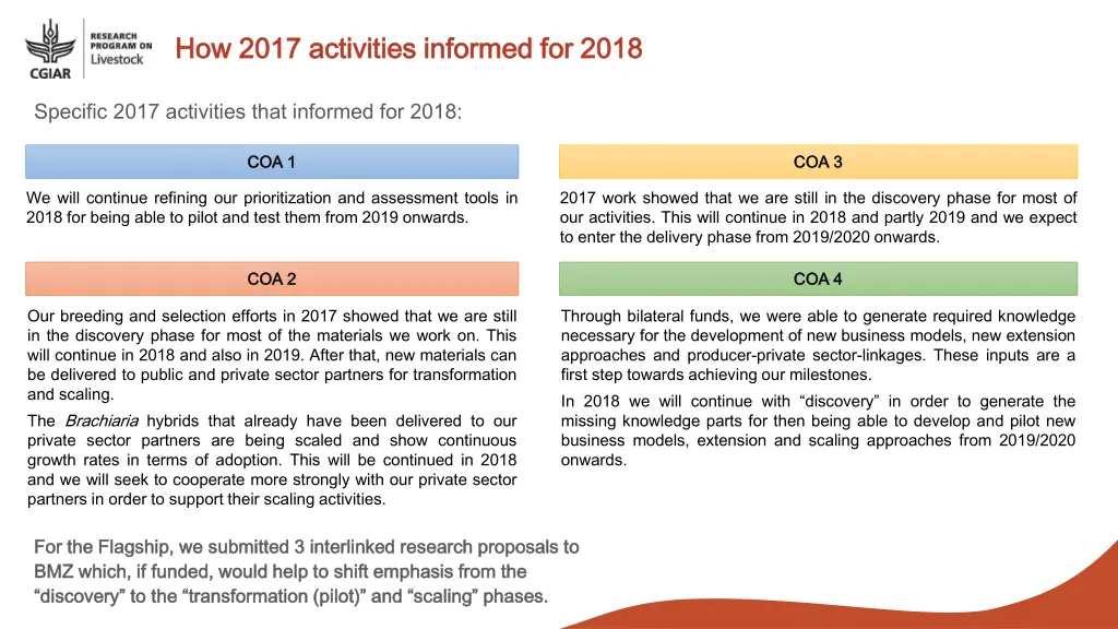 how 2017 activities informed for 2018 how 2017 1