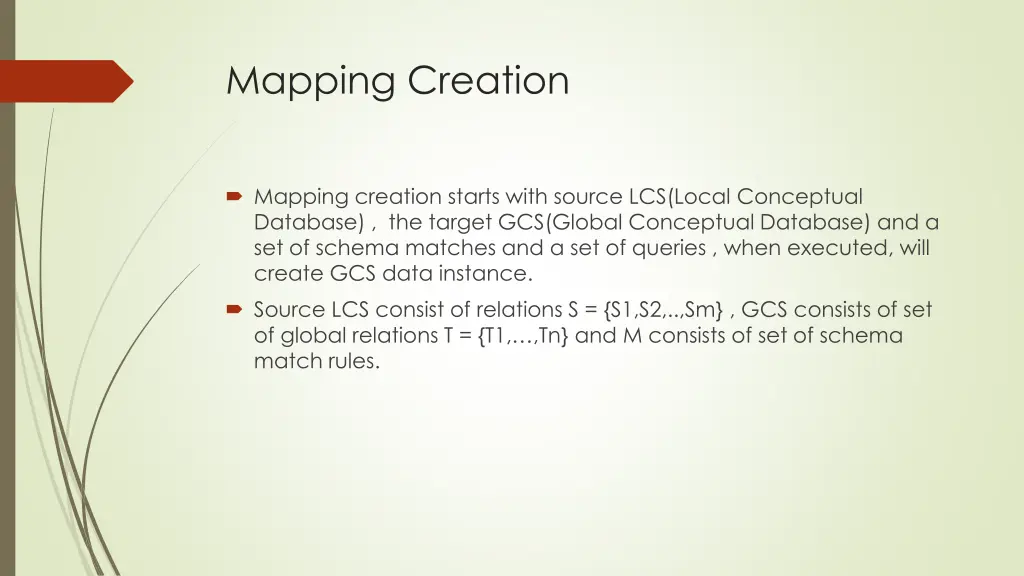 mapping creation
