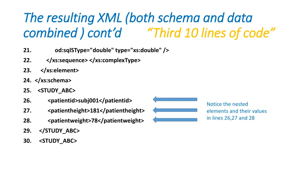 the resulting xml both schema and data 2