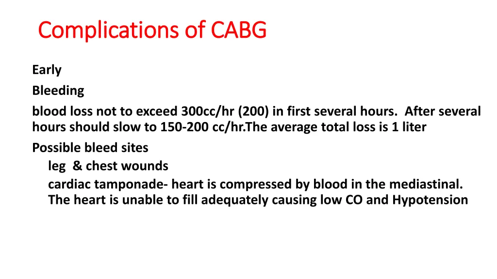 complications of cabg complications of cabg