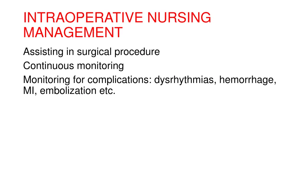 intraoperative nursing management