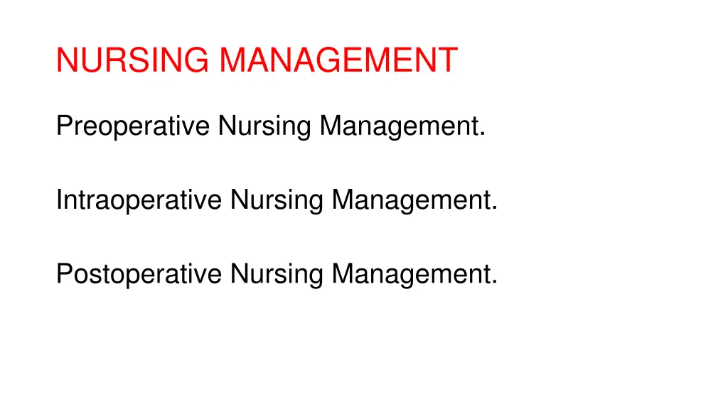 nursing management