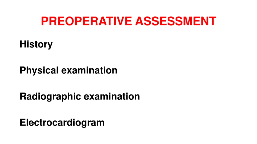 preoperative assessment