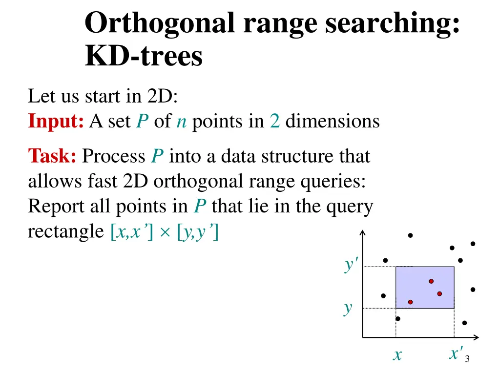 orthogonal range searching kd trees