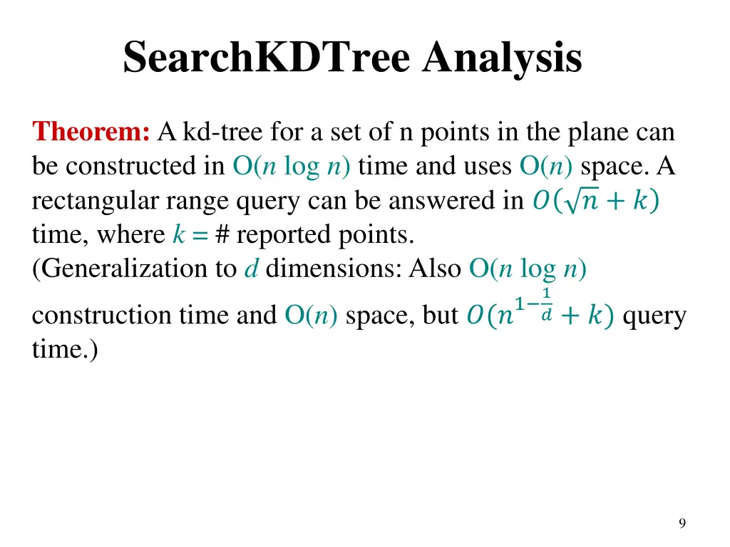 searchkdtree analysis