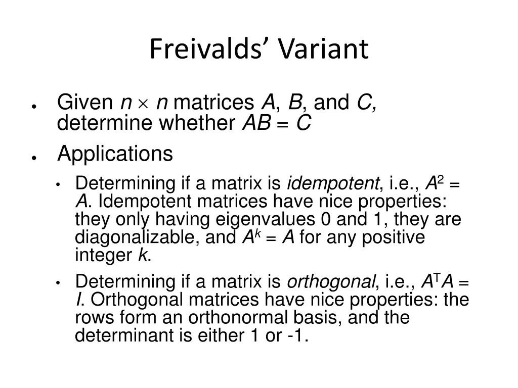 freivalds variant