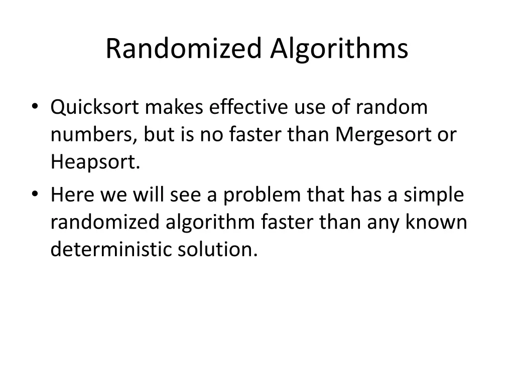 randomized algorithms