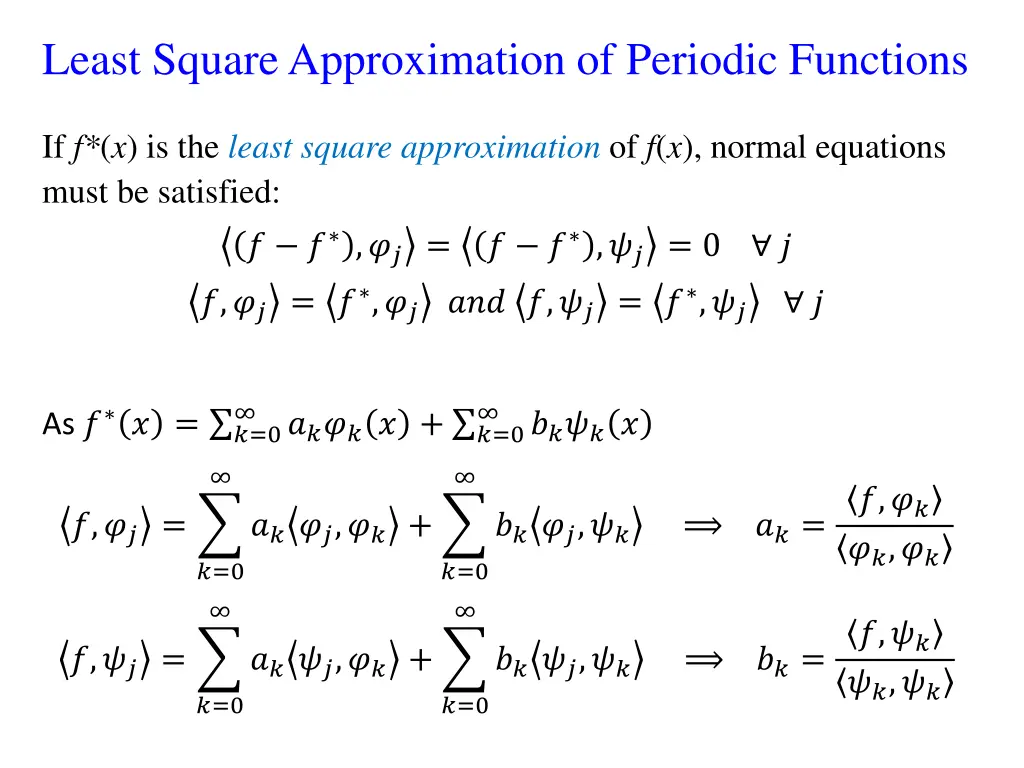 least square approximation of periodic functions 1
