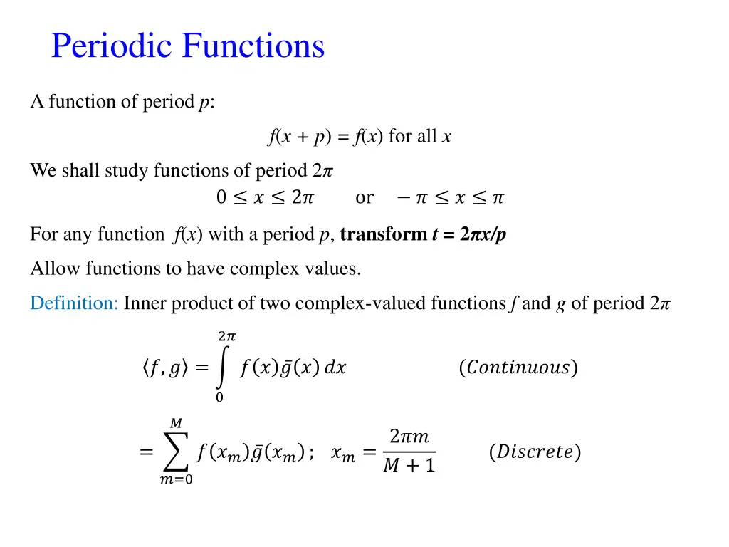 periodic functions
