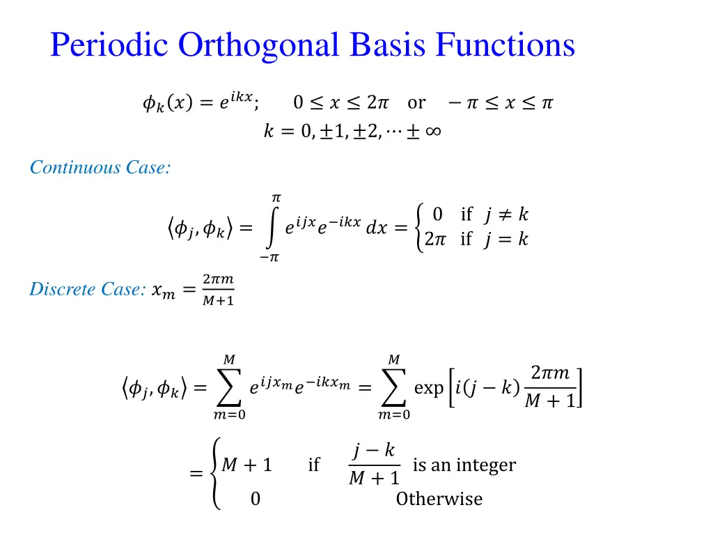periodic orthogonal basis functions