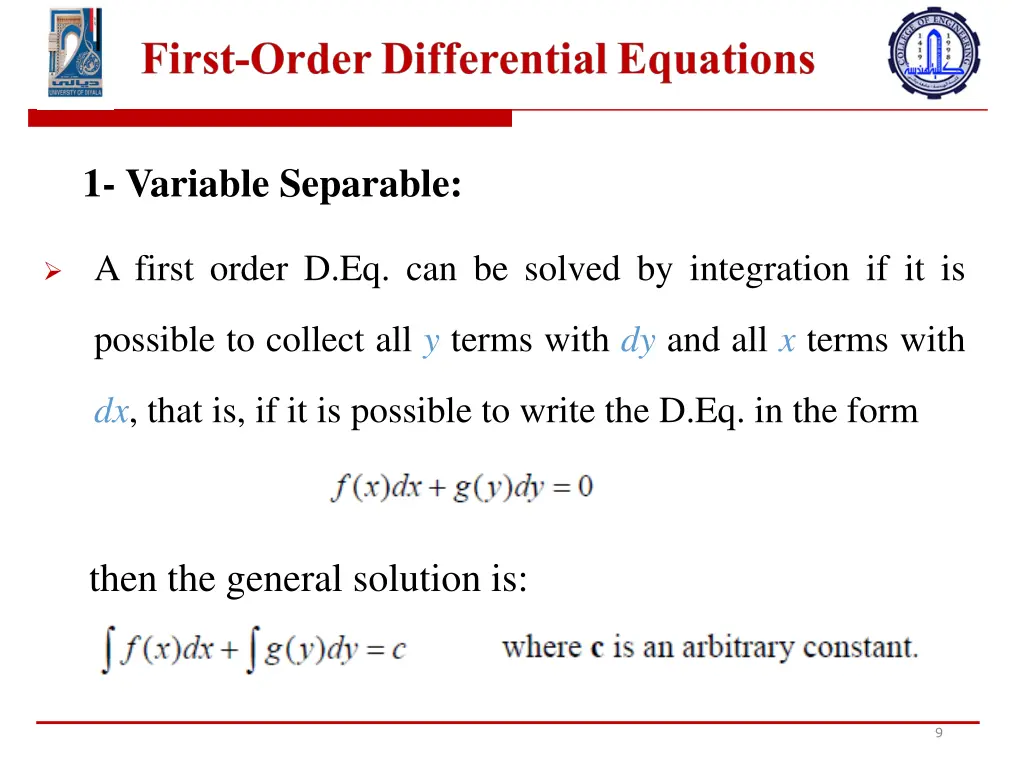 1 variable separable