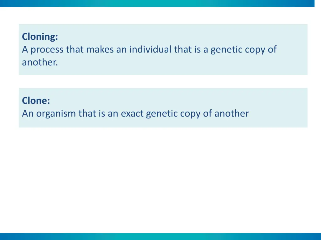cloning a process that makes an individual that