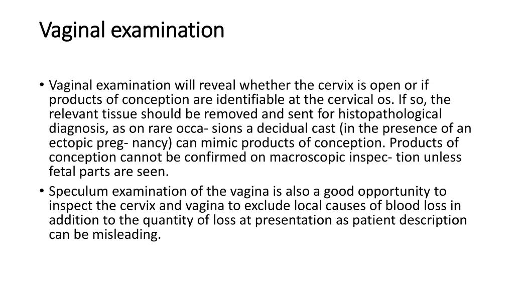 vaginal examination vaginal examination