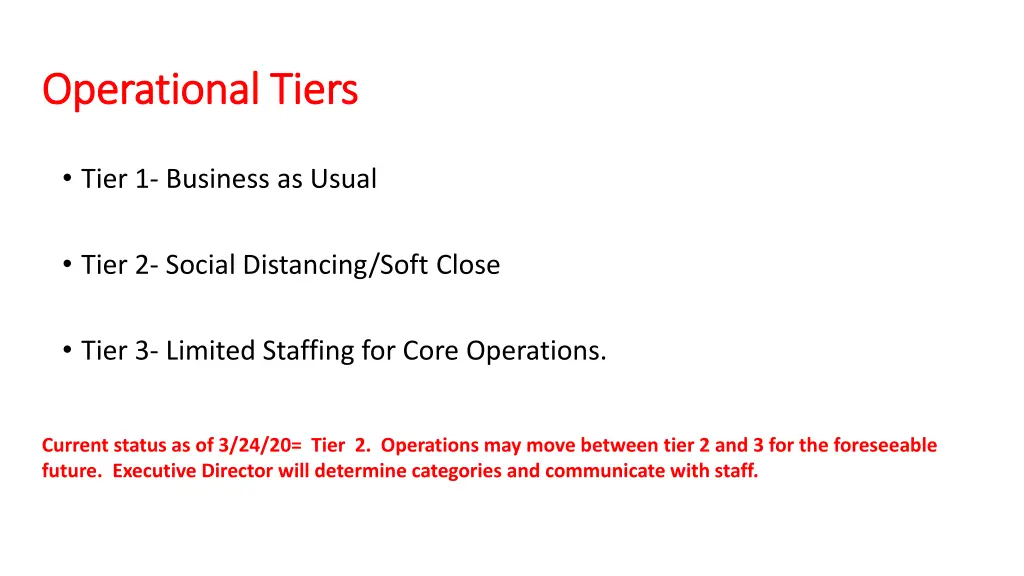 operational tiers operational tiers
