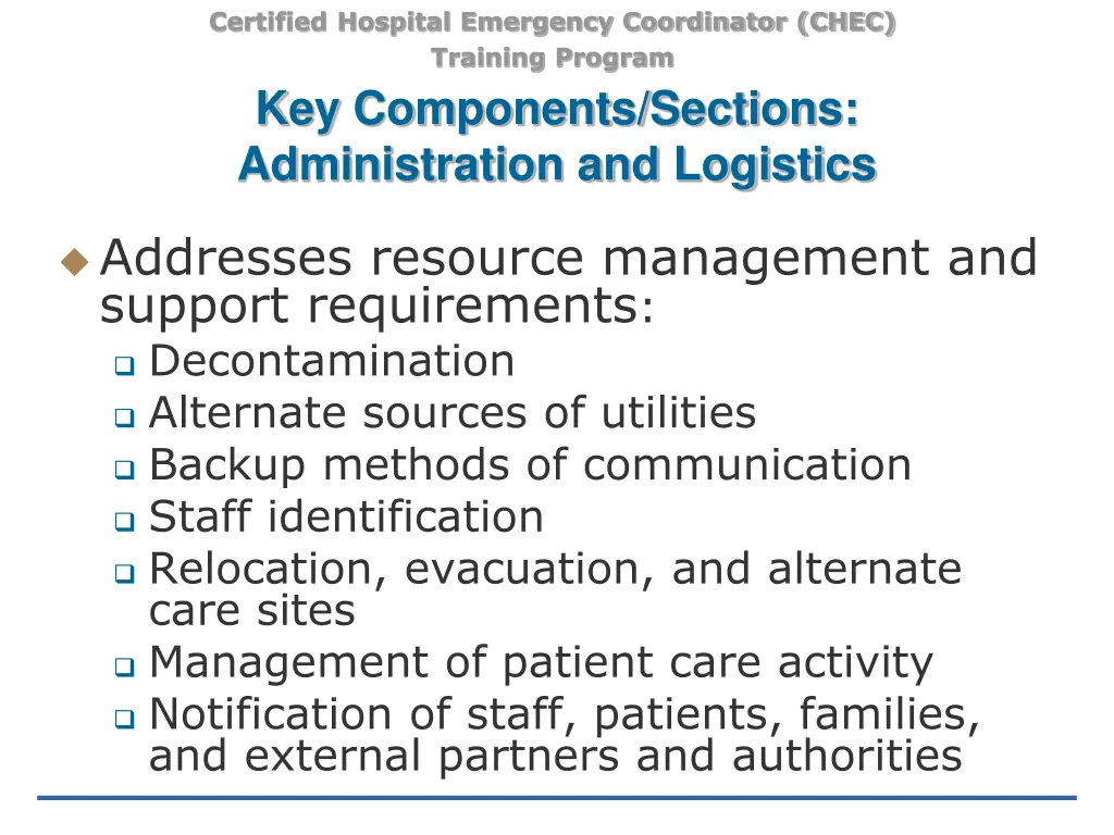 certified hospital emergency coordinator chec 16