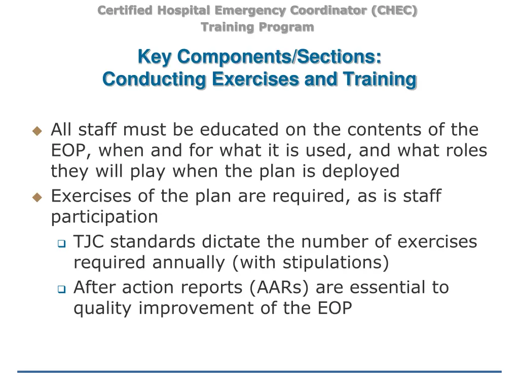 certified hospital emergency coordinator chec 22