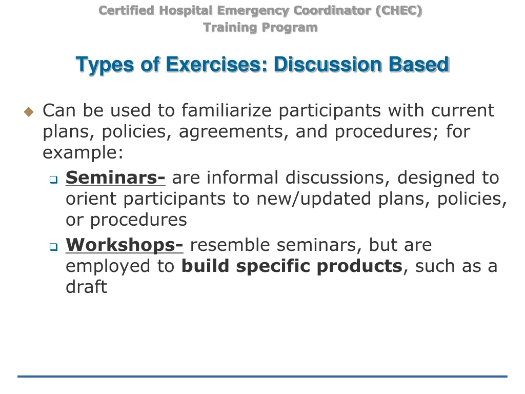 certified hospital emergency coordinator chec 24