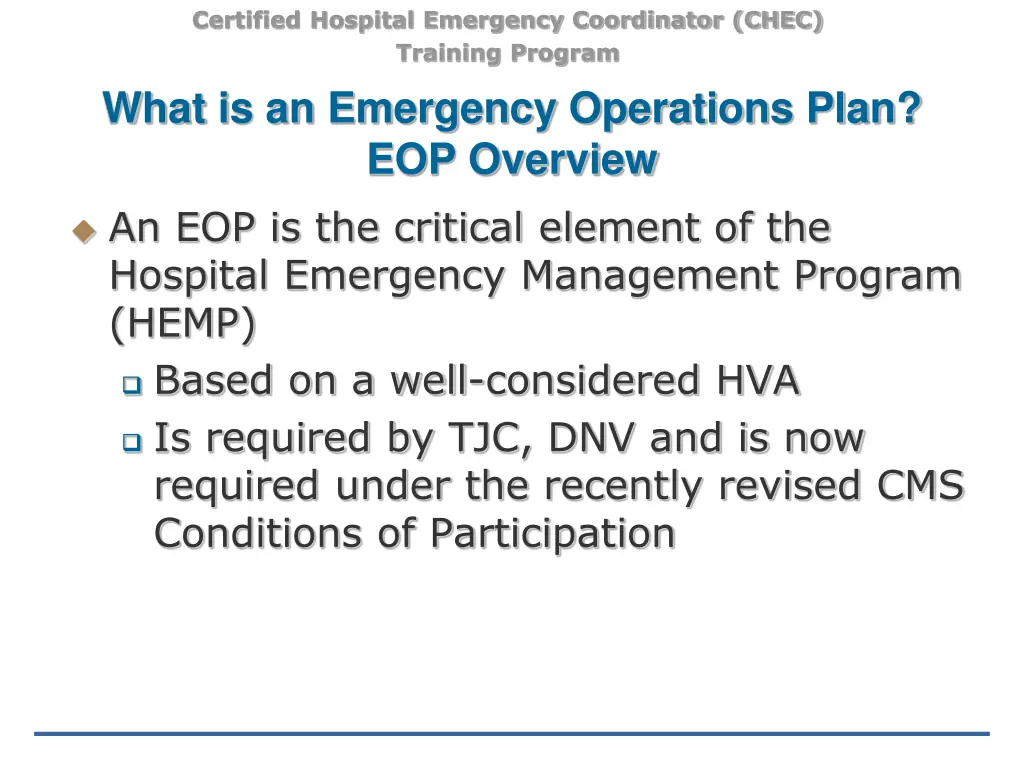 certified hospital emergency coordinator chec 3