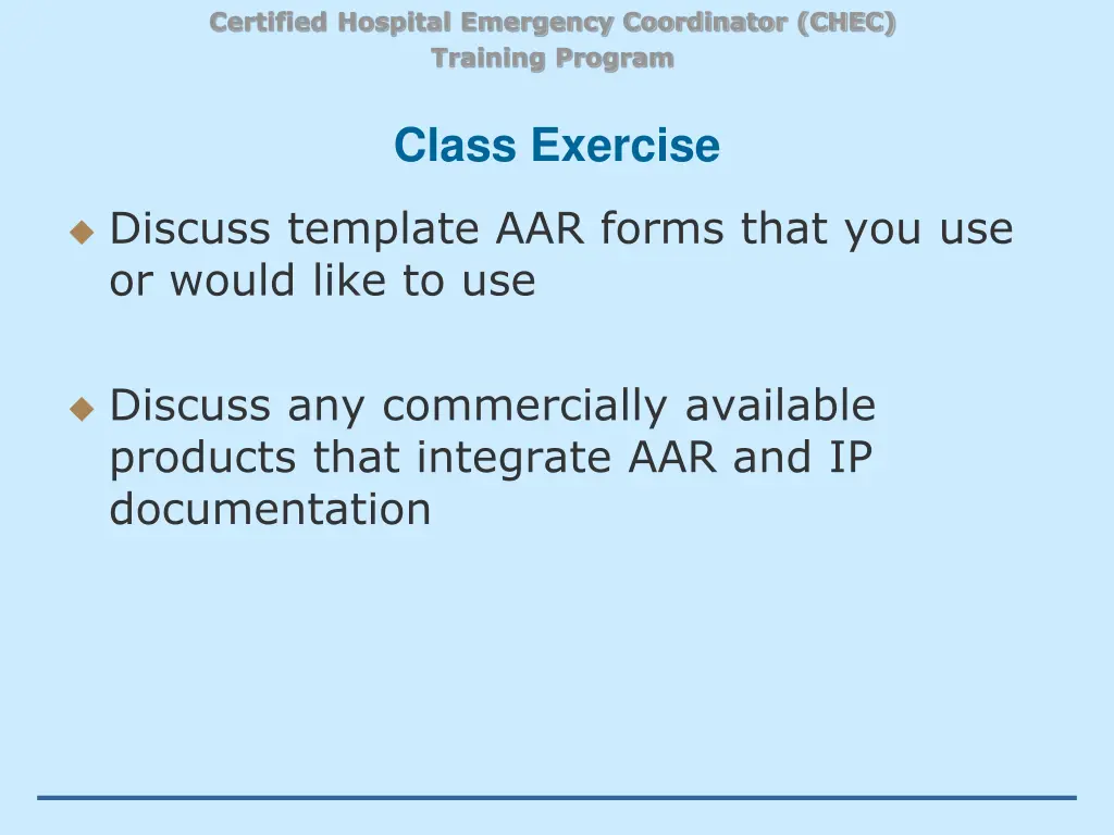 certified hospital emergency coordinator chec 31