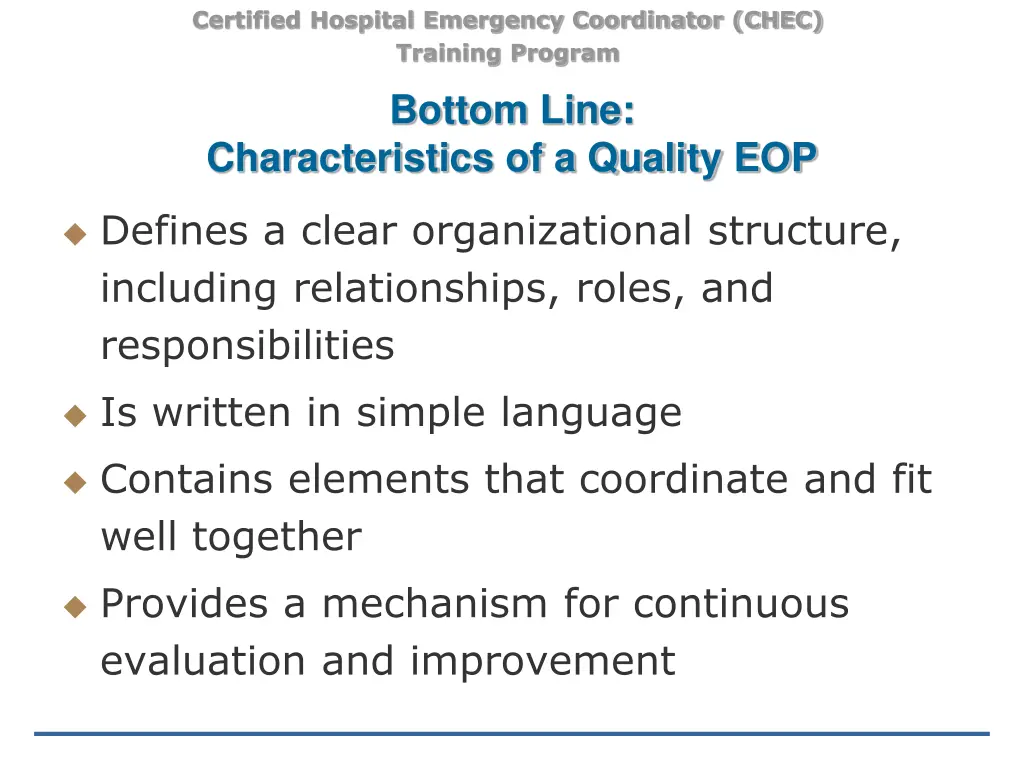 certified hospital emergency coordinator chec 33