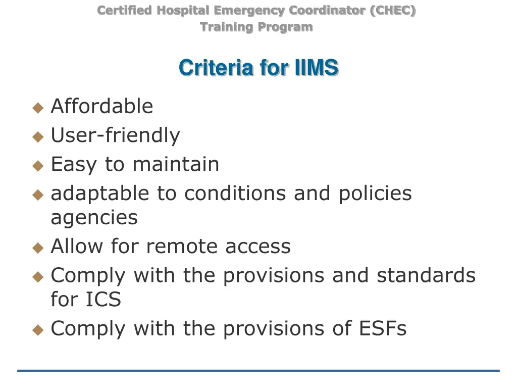 certified hospital emergency coordinator chec 35
