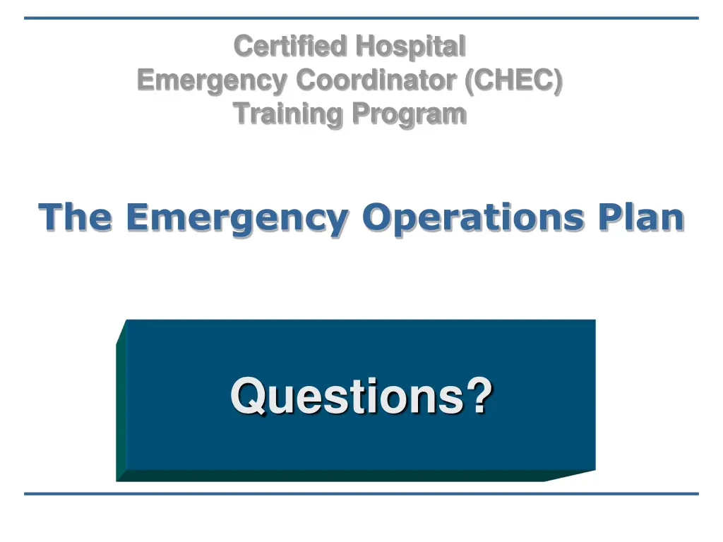 certified hospital emergency coordinator chec 46