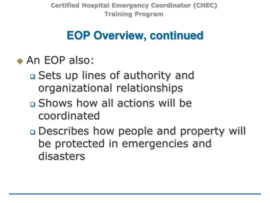 certified hospital emergency coordinator chec 5