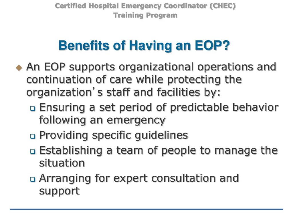 certified hospital emergency coordinator chec 8