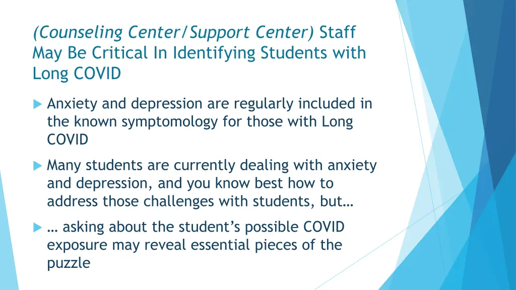 counseling center support center staff