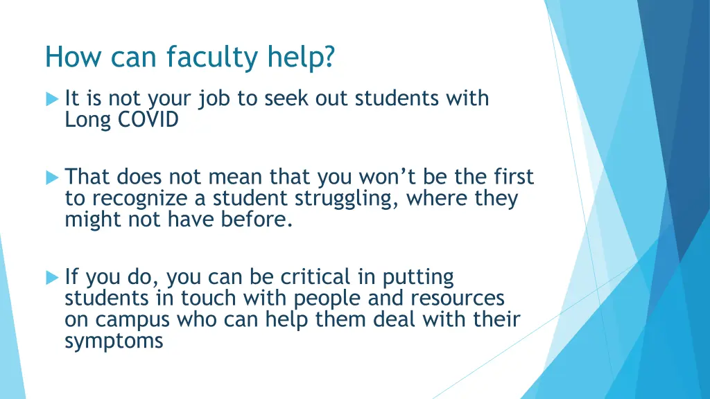 how can faculty help