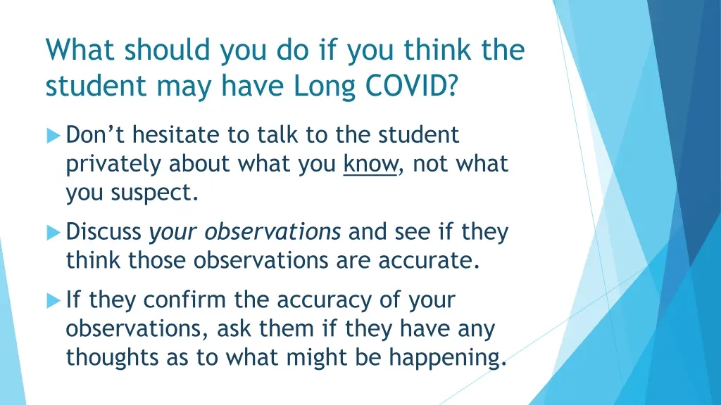 what should you do if you think the student