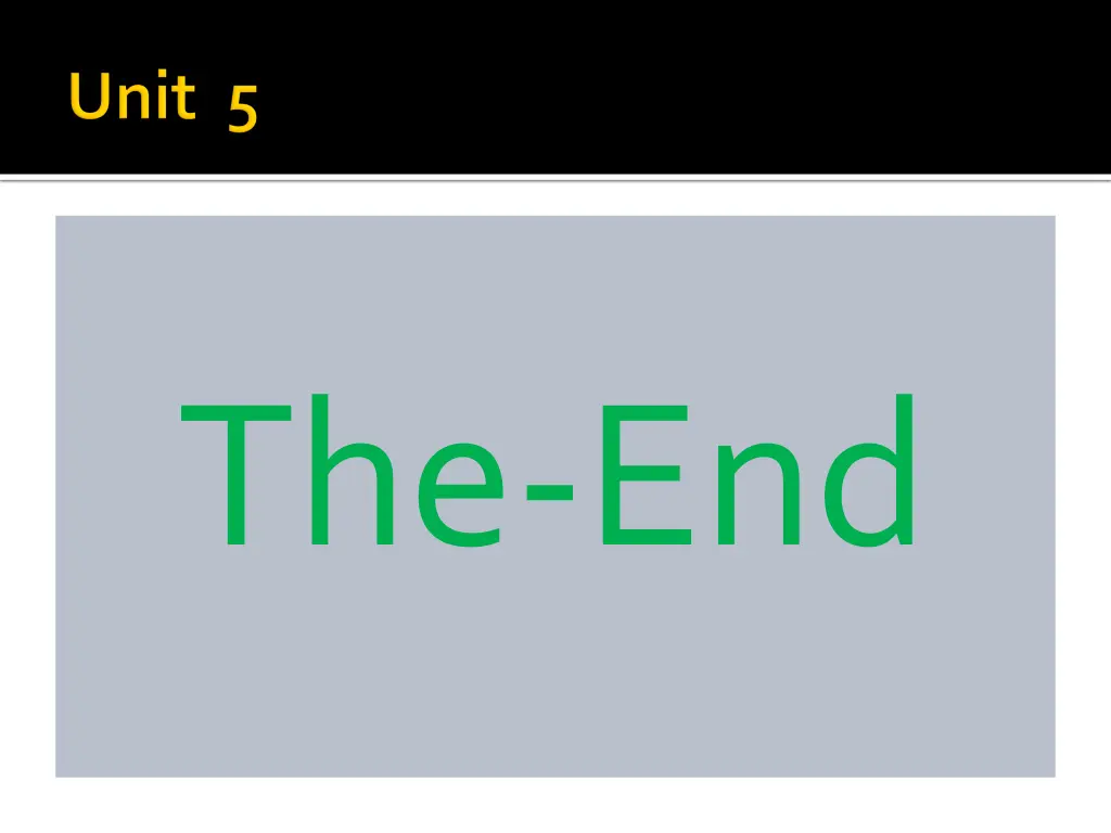 the end