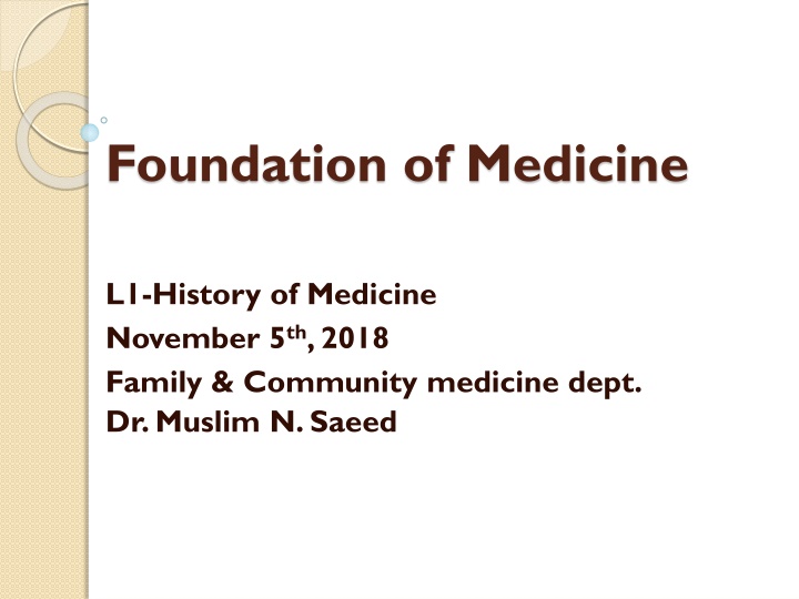 foundation of medicine