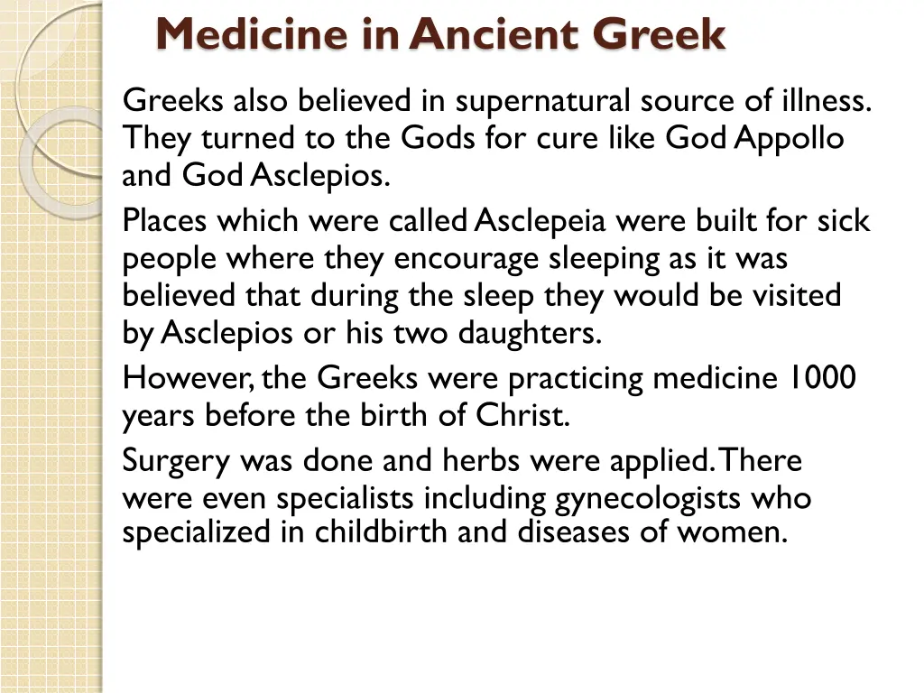 medicine in ancient greek