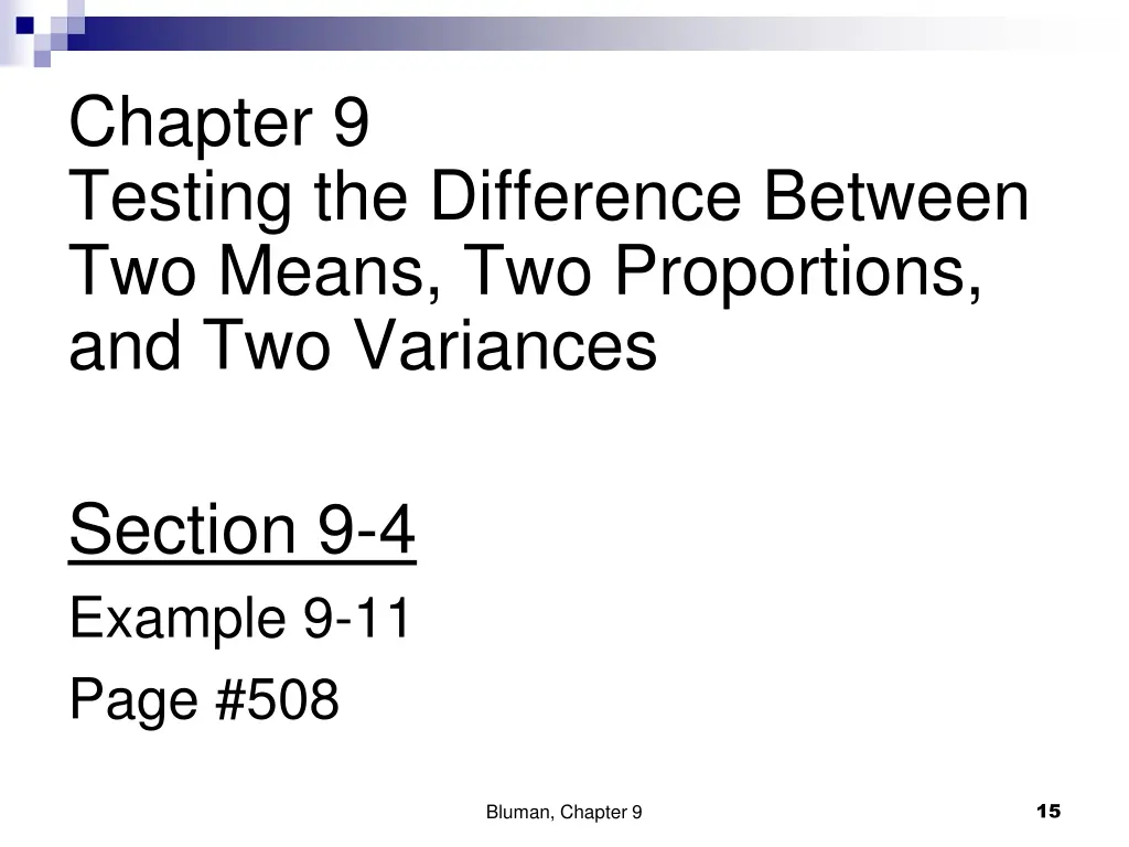 chapter 9 testing the difference between 2