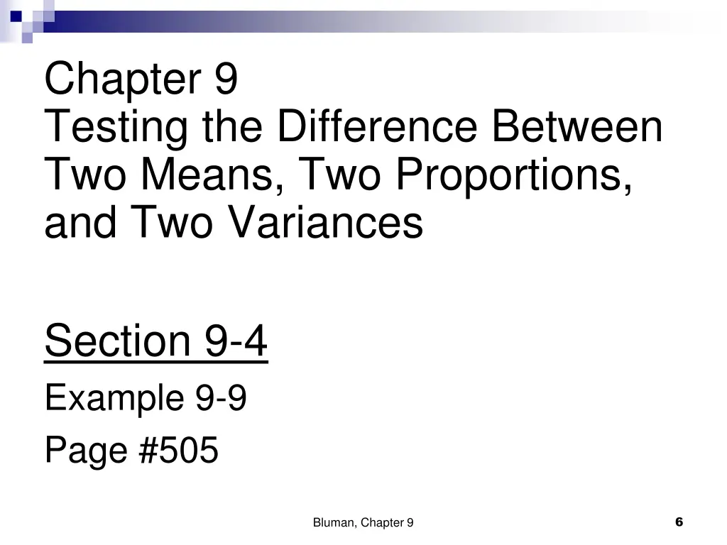 chapter 9 testing the difference between