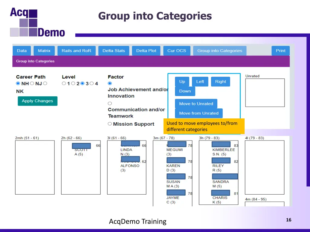 group into categories