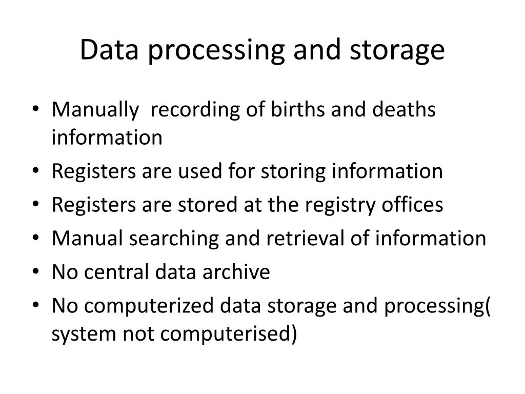 data processing and storage