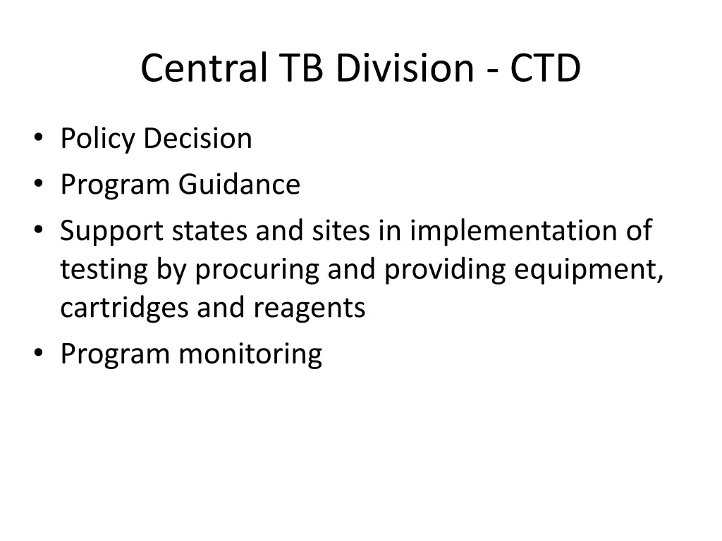 central tb division ctd