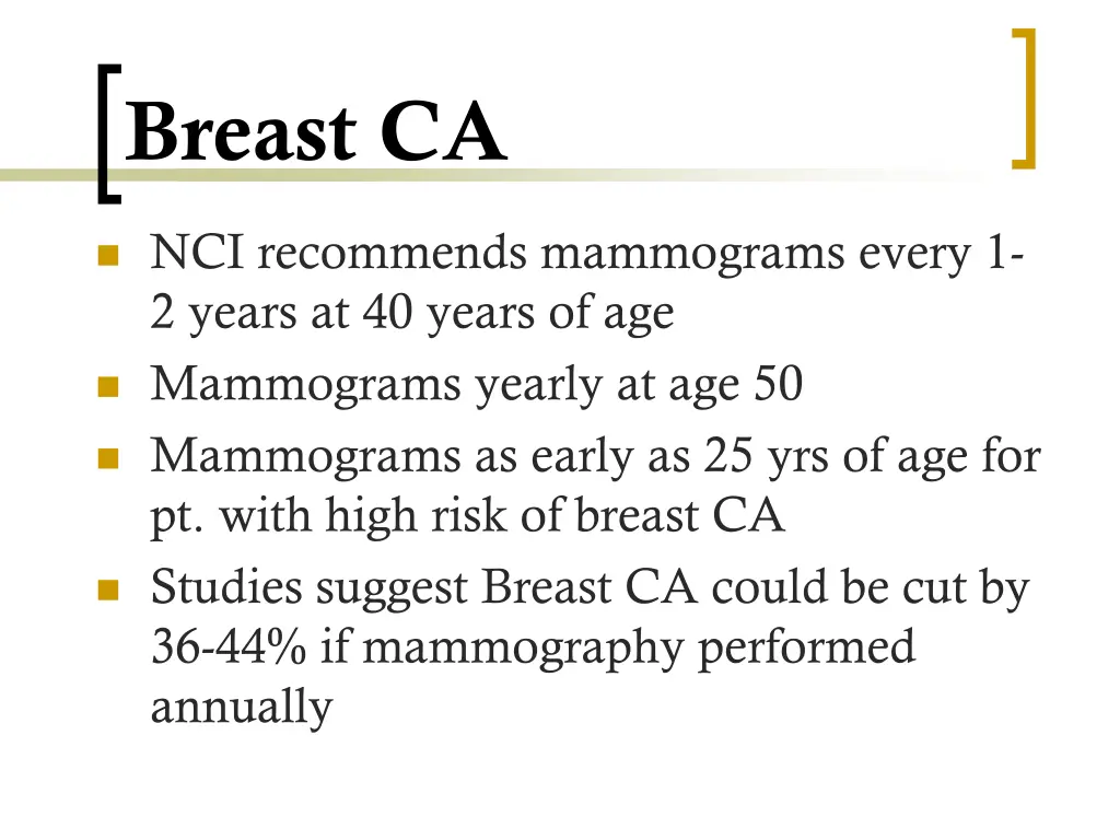 breast ca