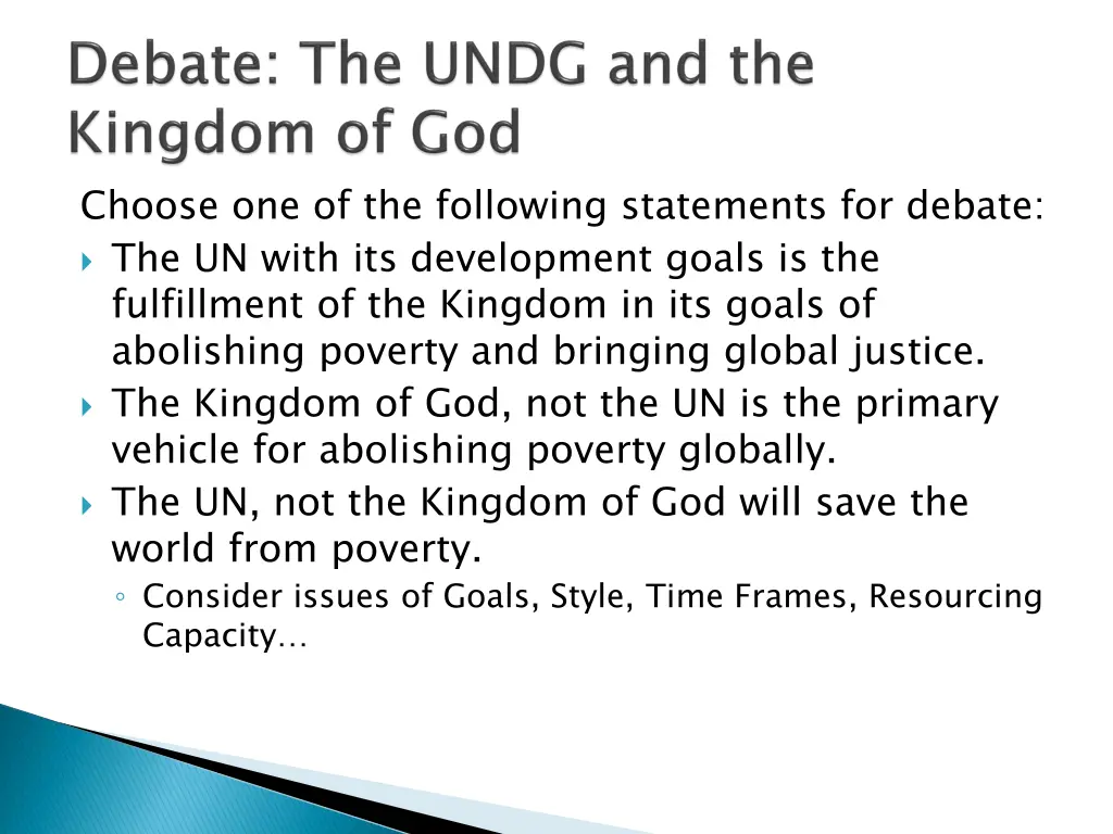choose one of the following statements for debate
