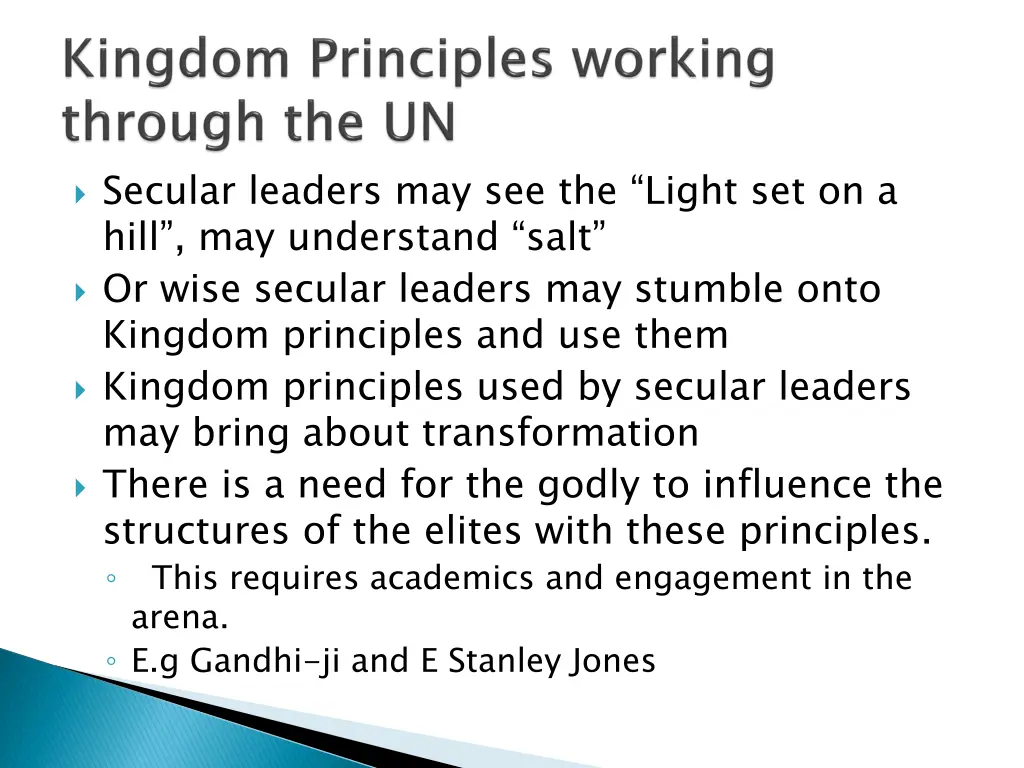 secular leaders may see the light set on a hill