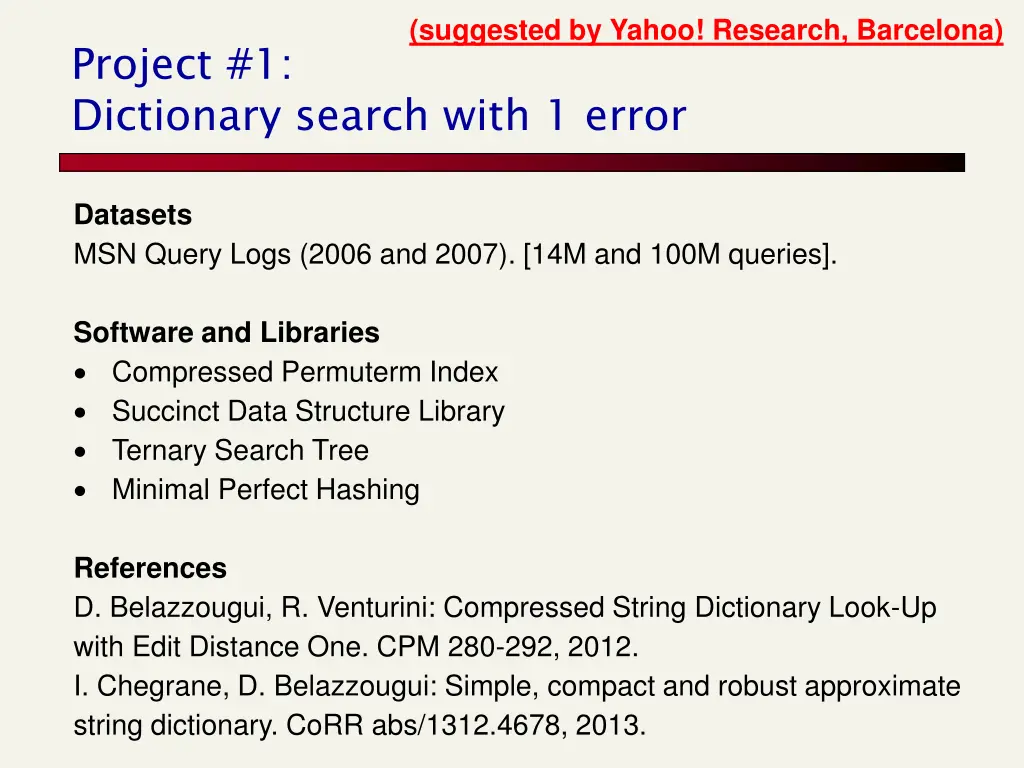 suggested by yahoo research barcelona 1