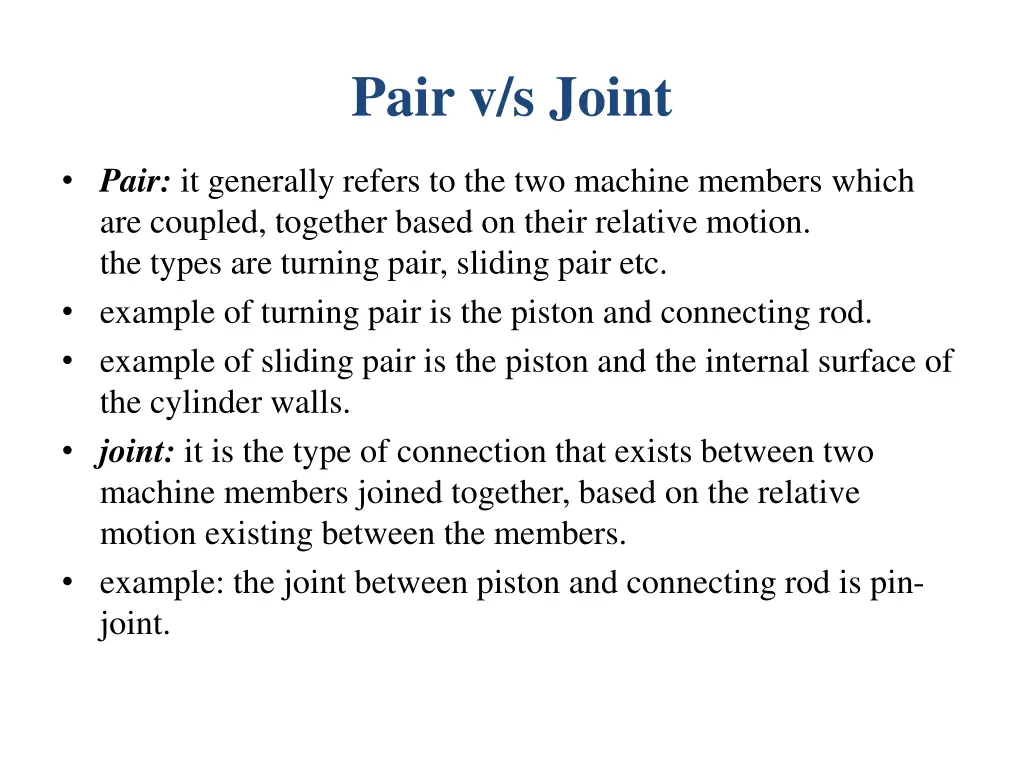 pair v s joint