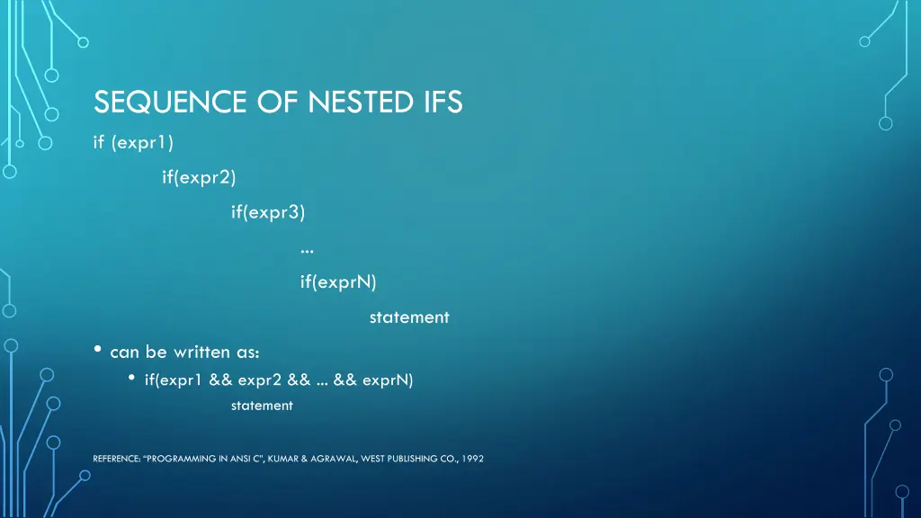 sequence of nested ifs if expr1