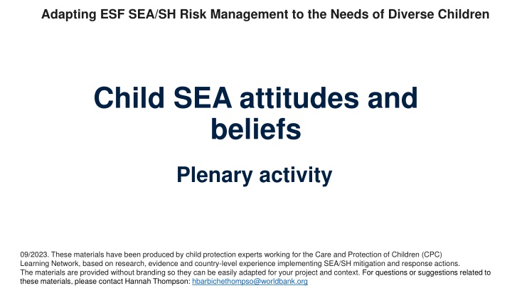 adapting esf sea sh risk management to the needs
